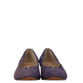 サルヴァトーレフェラガモ ヴァラリボン パンプス サイズ:5 1/2C パープル ヌバック レディース Salvatore Ferragamo 【中古】